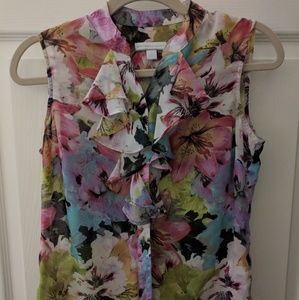 Womens XS Floral Button Down Blouse
